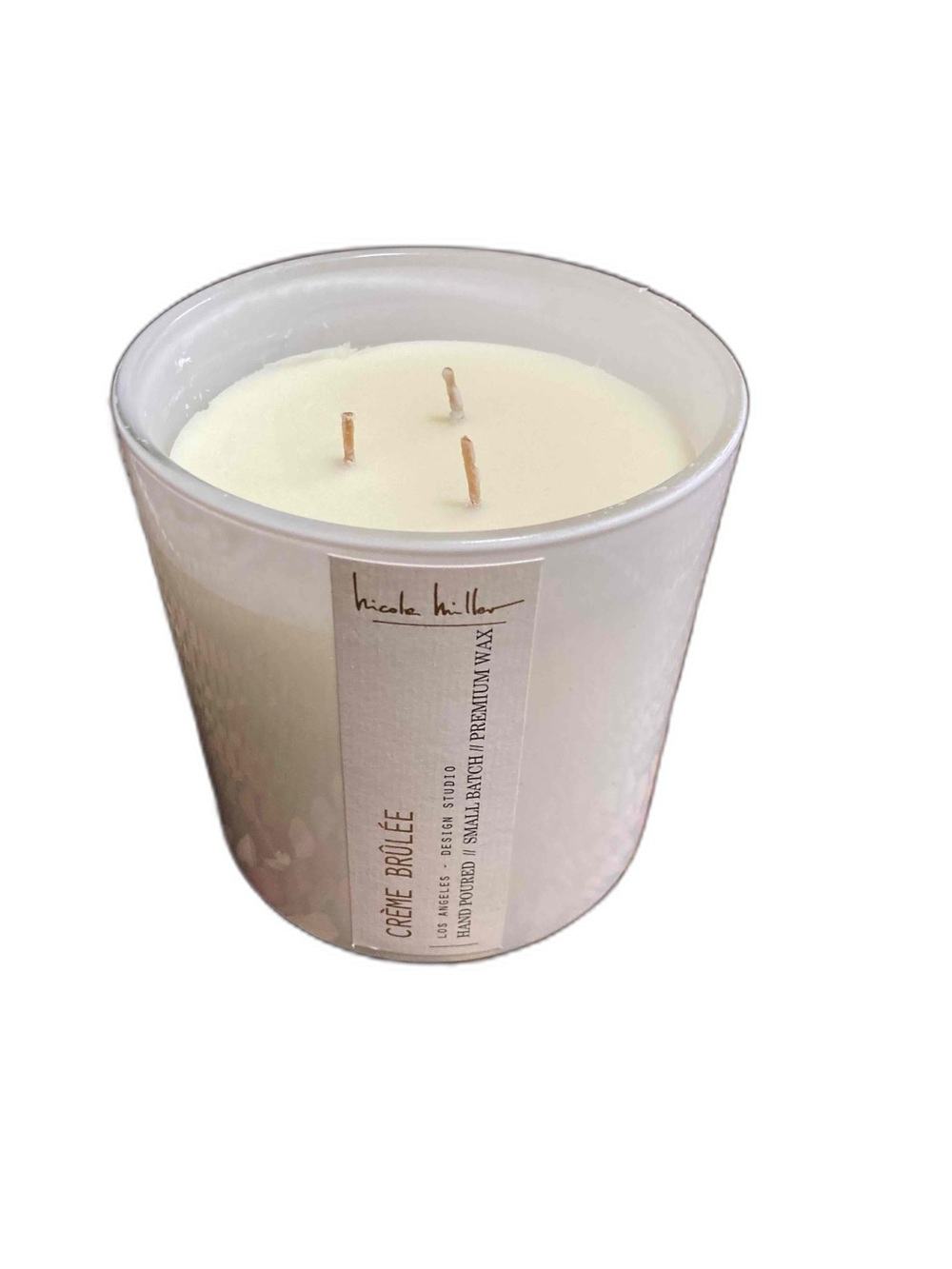 Nicole Miller Crème Brûlée Candle Hand Poured Small Batch Premium Wax NWOT